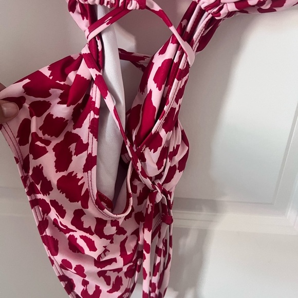 Pink Leopard Print Swimsuit Size Large - Picture 6 of 10